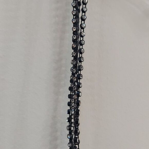 Superdown Black Rhinestone Strap Crop Top Sz XS NWT - Picture 5 of 8